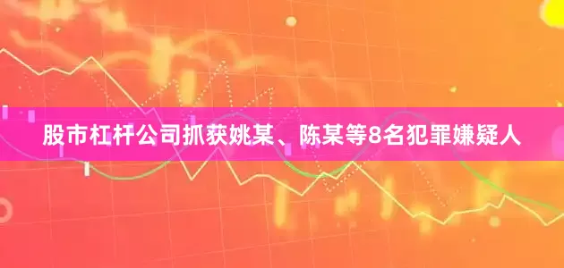股市杠杆公司抓获姚某、陈某等8名犯罪嫌疑人